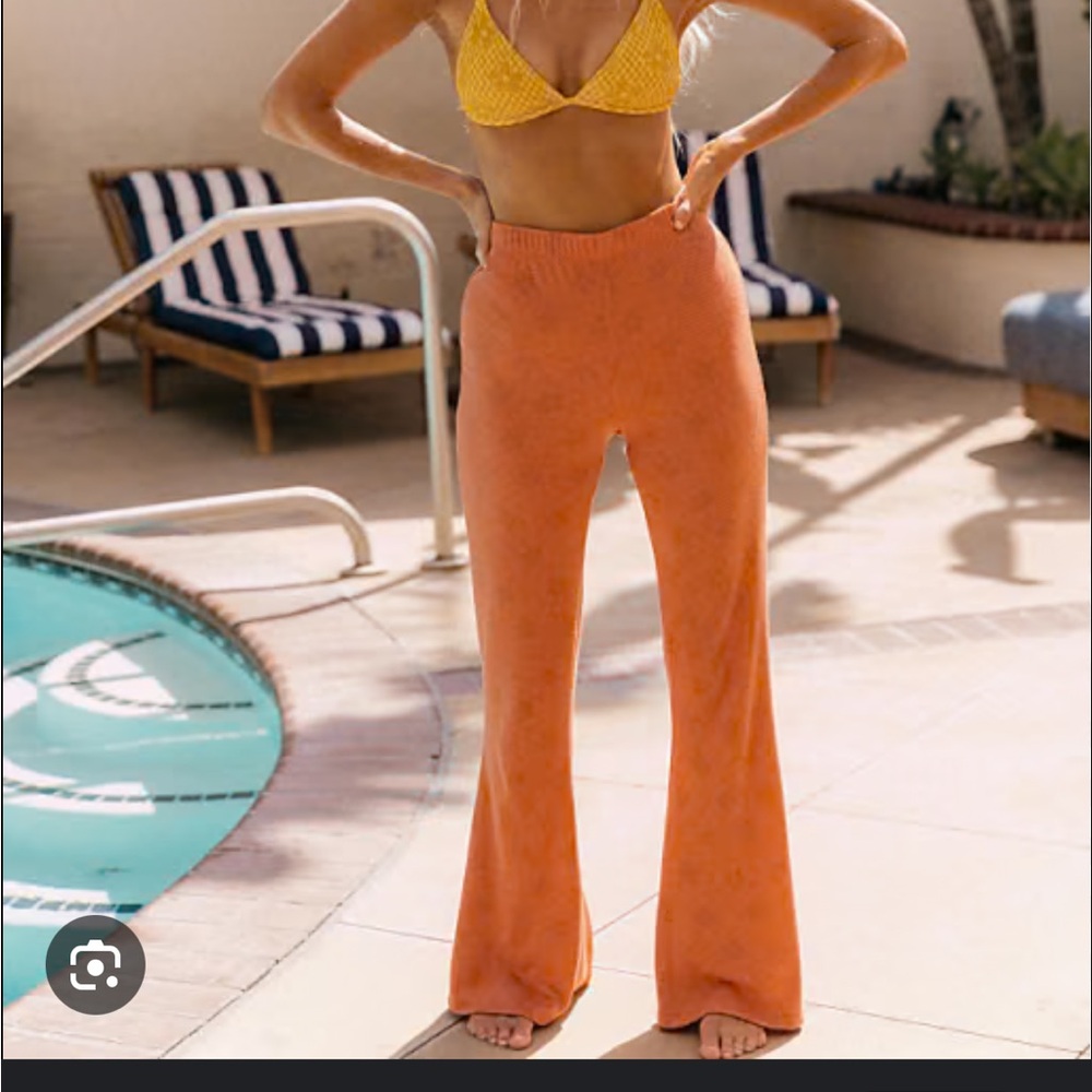 70’s Billabong x Salty Blonde Floral Orange Flared Pants
